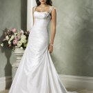 A-line Lace up Beading Taffeta Wedding Dress Bridal Gown