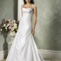 A-line Lace up Beading Taffeta Wedding Dress Bridal Gown