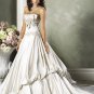 Scoop Neckline Strapless Appliques Beading  Wedding Dress Bridal Gown