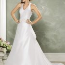 Halter Strap Appliques Beading Taffeta  Wedding Dress Bridal Gown