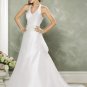 Halter Strap Appliques Beading Taffeta  Wedding Dress Bridal Gown