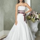 Fashion A-line Straight Neckline Strapless Wedding Dress Bridal Gown