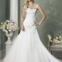 A-line Sweetheart Neckline Appliques Flower Tuller Wedding Dress Bridal Gown