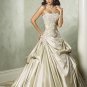 Scoop Neckline Strapless Appliques Taffeta Wedding Dress Bridal Gown