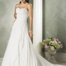 Scoop Neckline Strapless Beading Chiffon Wedding Dress Bridal Gown