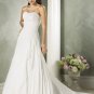 Scoop Neckline Strapless Beading Chiffon Wedding Dress Bridal Gown