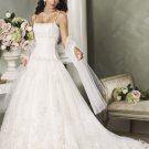 Spaghetti Strap Appliques Organza  Wedding Dress Bridal Gown