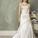 Mermaid Scoop Neckline Strapless Appliques Beading  Wedding Dress Bridal Gown