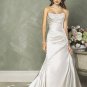 Mermaid Scoop Neckline Strapless Appliques Beading  Wedding Dress Bridal Gown