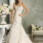 Mermaid Scoop Neckline Strapless Beading Custom made Wedding Dress Bridal Gown