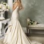 Mermaid Scoop Neckline Strapless Beading Custom made Wedding Dress Bridal Gown