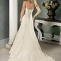 Scoop Neckline Strapless Appliques Custom made Wedding Dress Bridal Gown