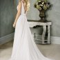 V-neckline Backless Beading Custom made Wedding Dress Bridal Gown