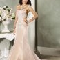 Mermaid Scoop Neckline Beading Taffeta Custom made Wedding Dress Bridal Gown