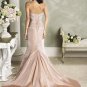 Mermaid Scoop Neckline Beading Taffeta Custom made Wedding Dress Bridal Gown