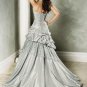 Custom made A-line Scoop Neckline Strapless Appliques Beading Wedding Dress Bridal Gown