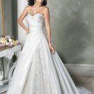 Custom made V-neckline Strapless Embroidery Beading Wedding Dress Bridal Gown