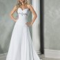 Custom made V-neckline Strapless Beading Chiffon Wedding Dress Bridal Gown