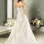 Custom made Gold A-line Appliques Taffeta Wedding Dress Bridal Gown