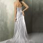 Custom made Mermaid V-neckline Beading Soft Satin Wedding Dress Bridal Gown