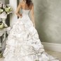 Custom made Pick-up Appliques Beading Lace up Wedding Dress Bridal Gown