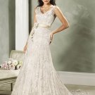 Custom made V-neckline Lace Beading Wedding Dress Bridal Gown