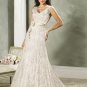 Custom made V-neckline Lace Beading Wedding Dress Bridal Gown