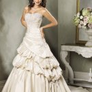 Custom made Scoop Neckline Strapless Beading Train Wedding Dress Bridal Gown