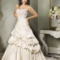 Custom made Scoop Neckline Strapless Beading Train Wedding Dress Bridal Gown