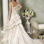 Custom made Scoop Neckline Strapless Beading Train Wedding Dress Bridal Gown