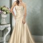 2011 Scoop Neckline Strapless Appliques Beading Beading Satin Wedding Dress Bridal Gown