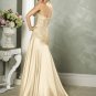 2011 Scoop Neckline Strapless Appliques Beading Beading Satin Wedding Dress Bridal Gown