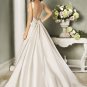 Sexy Deep V-neckline Taffeta Custom made  Wedding Dress Bridal Gown