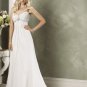 A-line V-neckline Strapless Chiffon Custom made  Wedding Dress Bridal Gown