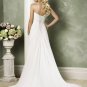 A-line V-neckline Strapless Chiffon Custom made  Wedding Dress Bridal Gown