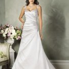 Sweetheart Neckline Two Shoulder Lace up Taffeta Custom made  Wedding Dress Bridal Gown