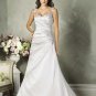 Sweetheart Neckline Two Shoulder Lace up Taffeta Custom made  Wedding Dress Bridal Gown