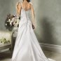 Sweetheart Neckline Two Shoulder Lace up Taffeta Custom made Wedding Dress Bridal Gown