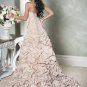 Pick up Scoop Neckline Strapless Lace up  Taffeta Custom made  Wedding Dress Bridal Gown