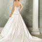 A-line Scoop Neckline Strapless Beading Taffeta Custom made Wedding Dress Bridal Gown
