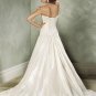 V-neckline Strapless Appliques Beading Taffeta Custom made  Wedding Dress Bridal Gown