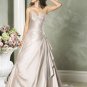 A-line Sweetheart Neckline Strapless Satin Custom made  Wedding Dress Bridal Gown
