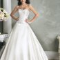 Ball Scoop Neckline Strapless Beading Taffeta Custom made Wedding Dress Bridal Gown