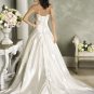 Ball Scoop Neckline Strapless Beading Taffeta Custom made Wedding Dress Bridal Gown