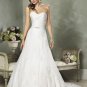 A-line Sweetheart Neckline Strapless Appliques Beading Custom made Wedding Dress Bridal Gown