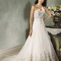 A-line Scoop Neckline Strapless Appliques and Beads Custom made Wedding Dress Bridal Gown