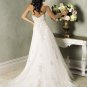 A-line Scoop Neckline Strapless Appliques and Beads Custom made Wedding Dress Bridal Gown