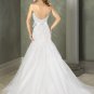 A-line V-neckline Spaghetti Strap Beading Organza Custom made Wedding Dress Bridal Gown