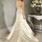 A-line Scoop Neckline Embroidery  Beading Train Custom made Wedding Dress Bridal Gown