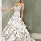 Pick-up V-neckline Strapless Embroidery Beading Custom made Wedding Dress Bridal Gown